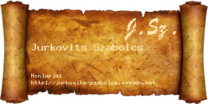 Jurkovits Szabolcs névjegykártya